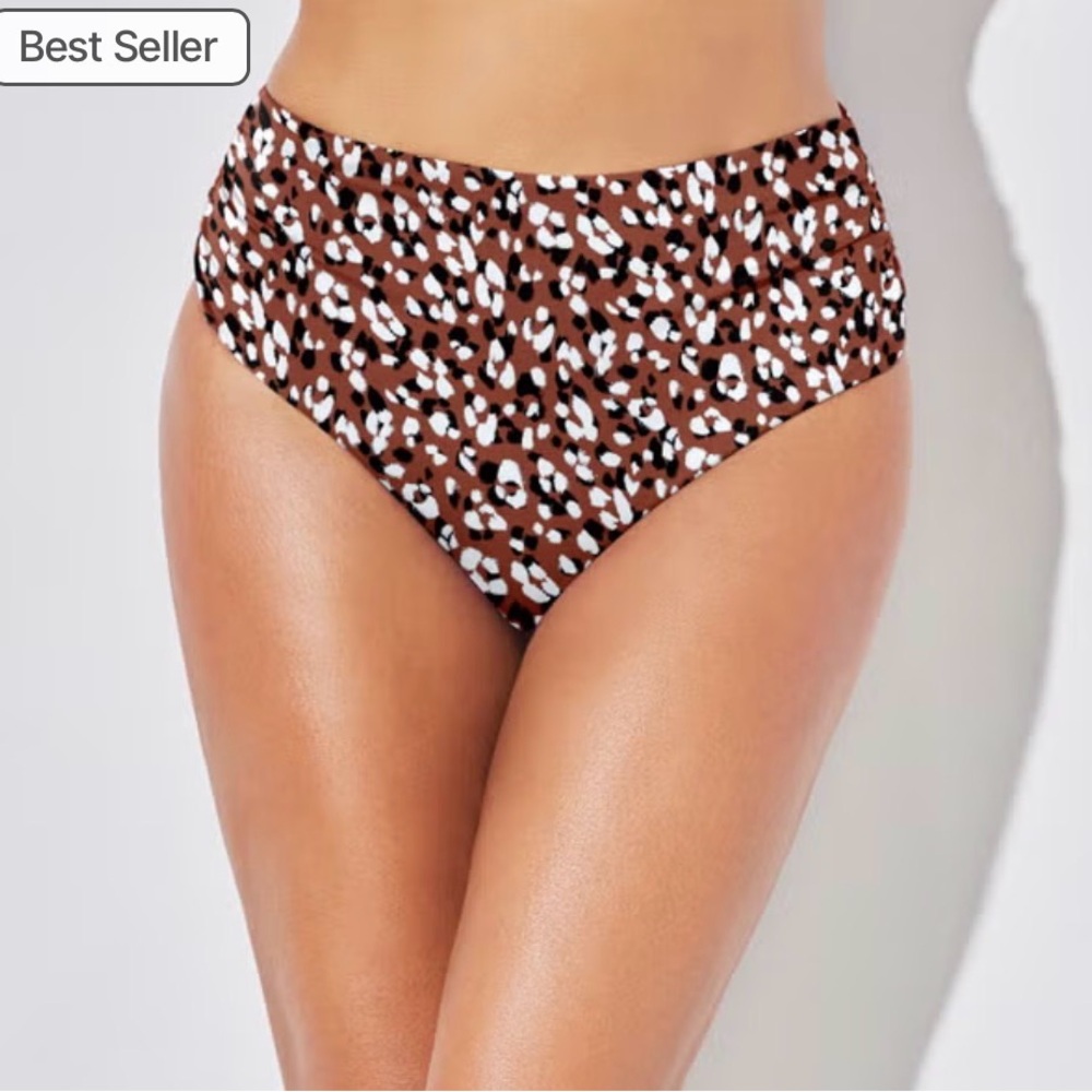 Swimsuits For All Side
Shirred Bikini Bottom Swim Brief
Size 12 Print